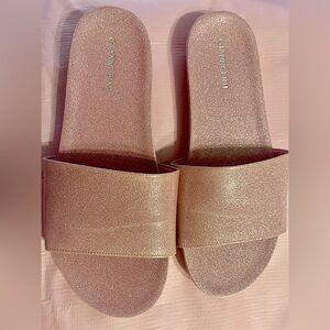 Pink glittery ladies sandals